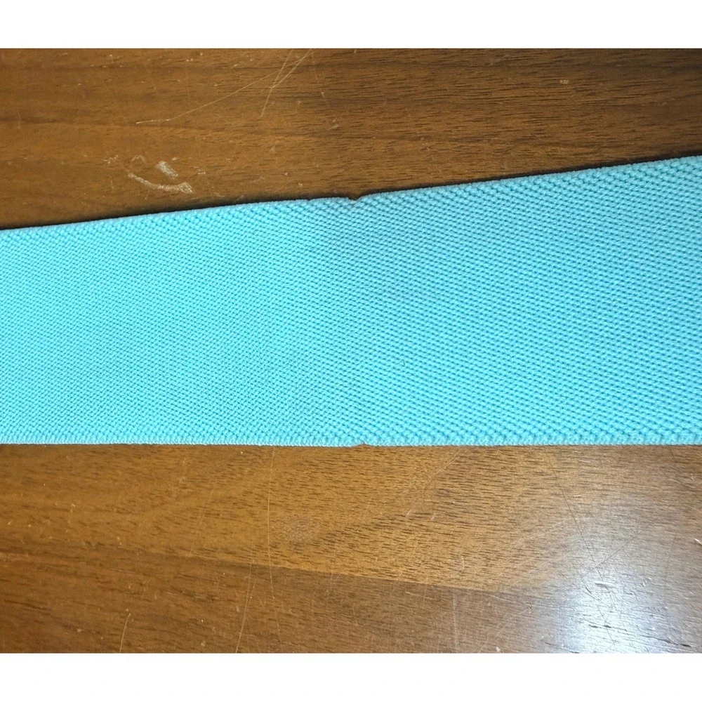 90's Elastic Cinch Belt Women Teal Floral Buckle Retro Stretchy Waist Plastic